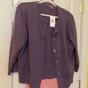 Jjill cropped cardi with button front